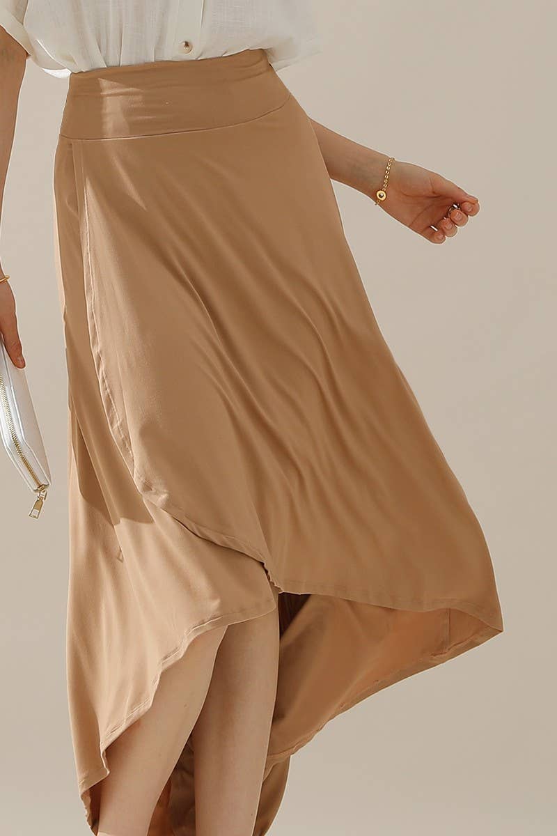 CWBLS127_OVERLAP HI-LOW MAXI SKIRT WITH FLARE SHAPE