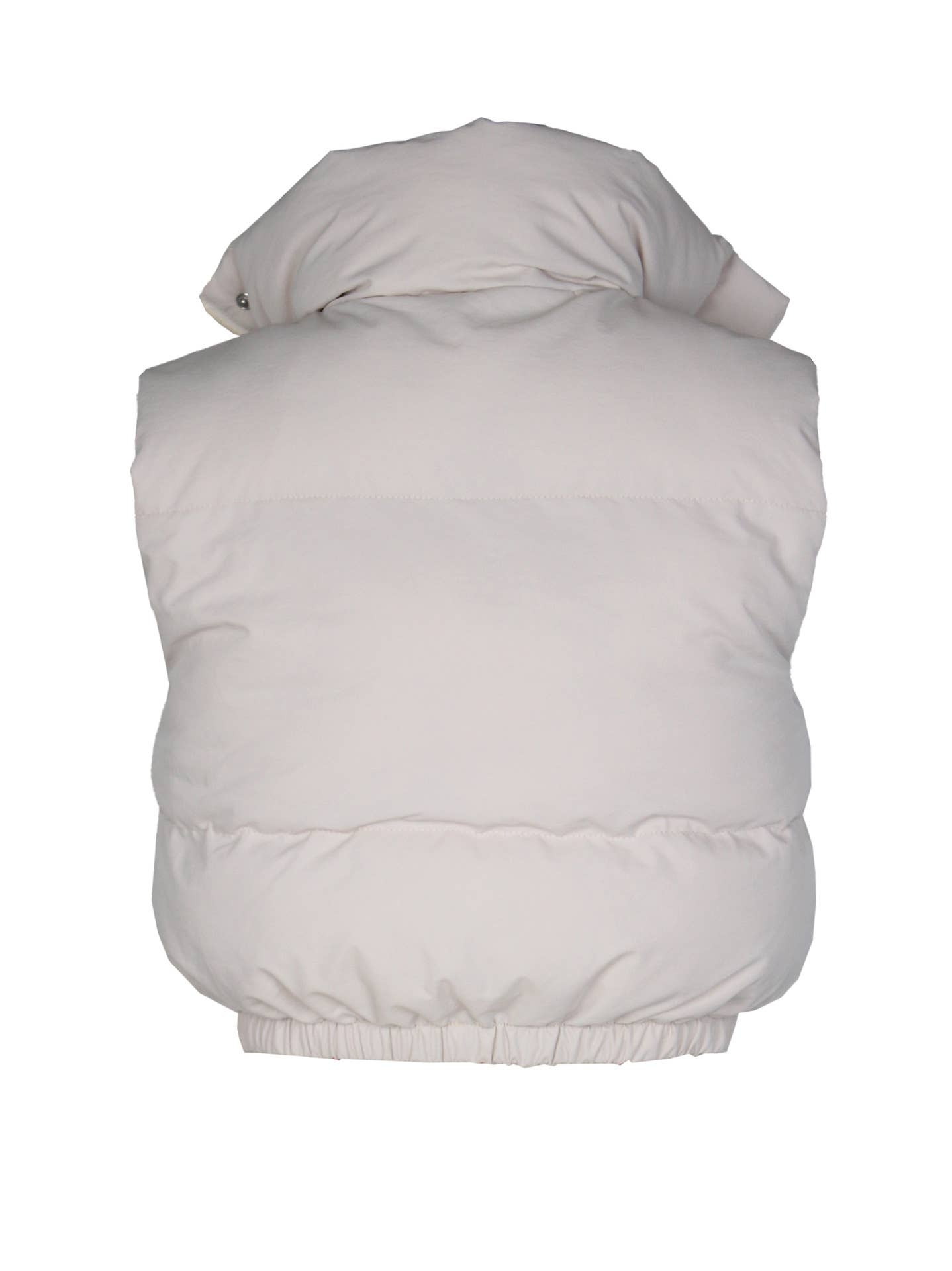 BEAUTY SOLID COLOR STAND-UP COLLAR ZIPPER VEST