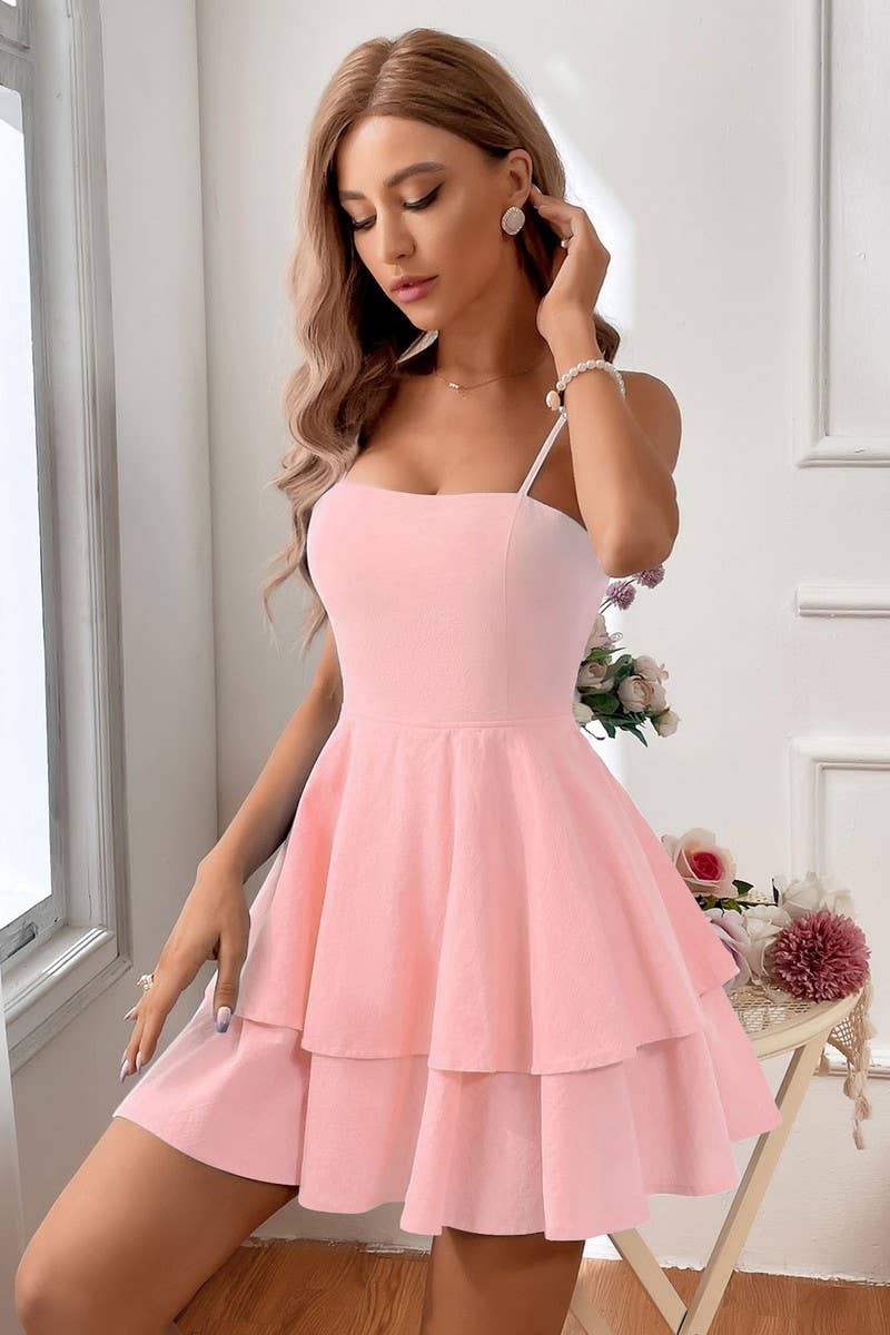 CWDSD8434_BACKLESS BOW TIE SPAGHETTI STRAP MINI DRESS