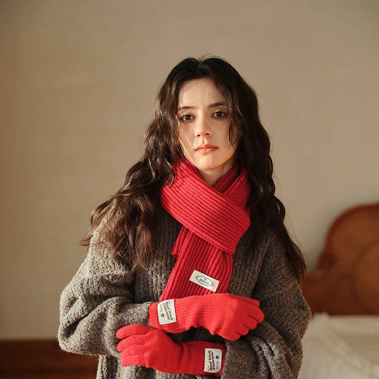 Solid Color Knit Scarf - Unisex Winter Essential_CWASC2280