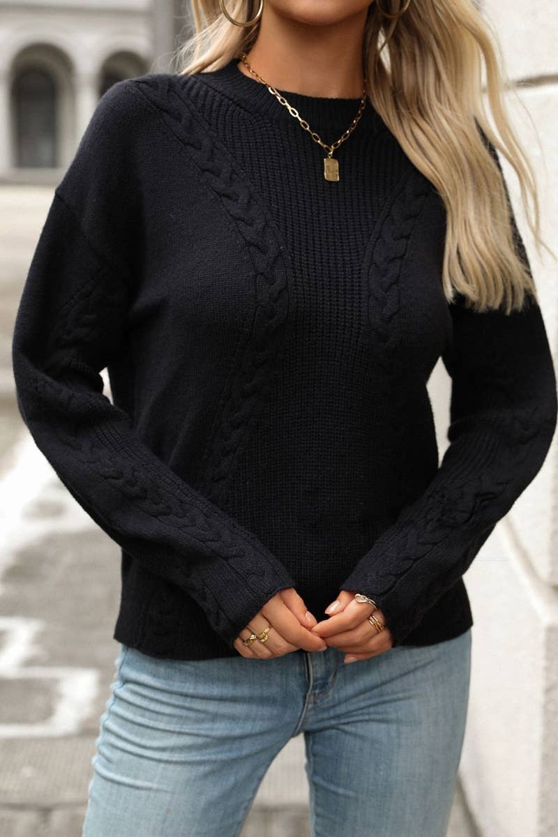 CWOSWL6494_COMMUTER CREW-NECK LONG-SLEEVED SWEATER