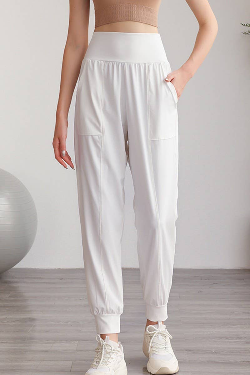 CWBLP0640_HIGH WAIST BREATHABLE YOGA CASUAL SWEATPANTS