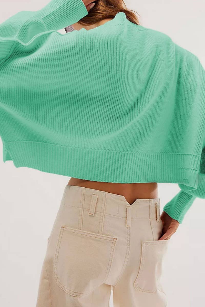 CWOSWL6722_FASHION CREW-NECK LONG-SLEEVED LOOSE SWEATER