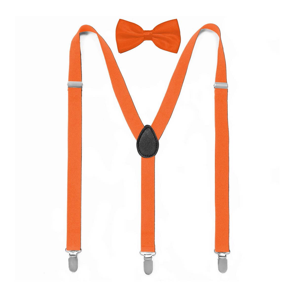 MULTICOLOR SOLID COLOR SUSPENDER CLIP BOW TIE SET
