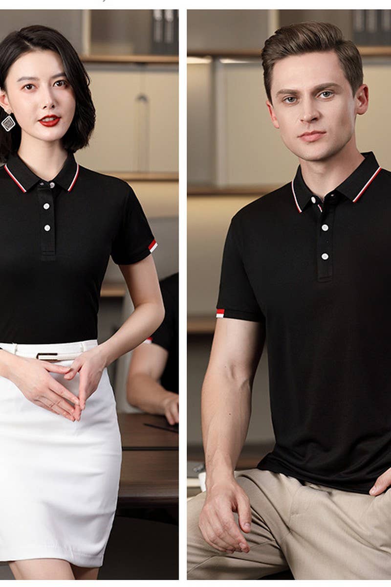 CWTBLS02441_COTTON EMBROIDERED CASUAL SHORT SLEEVE POLO