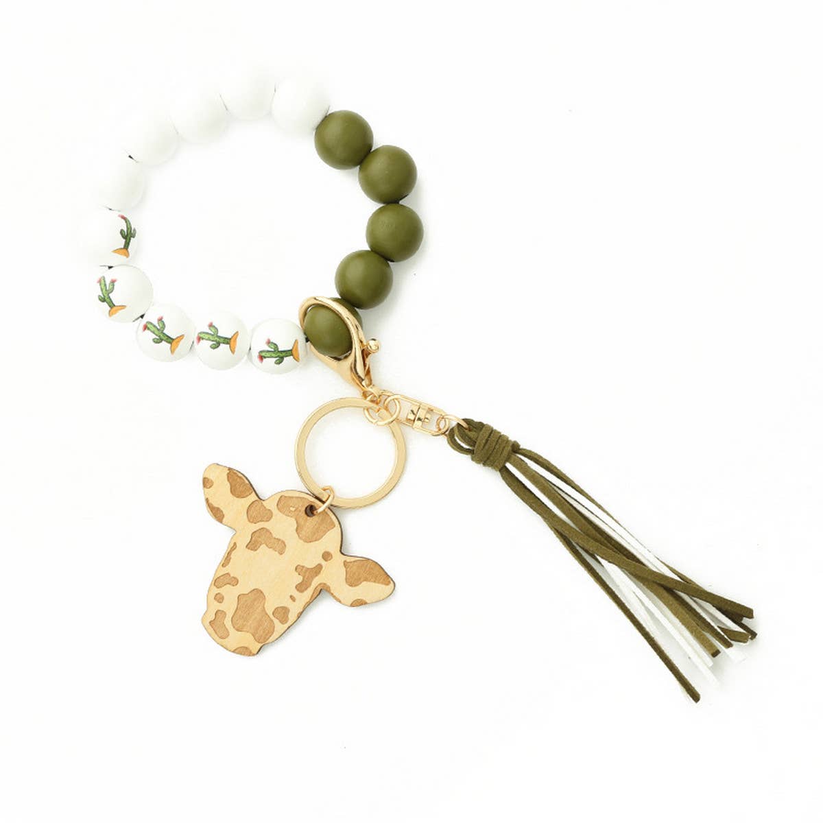 WESTERN NEW TASSEL BRACELET BULL HEAD KEYCHAIN