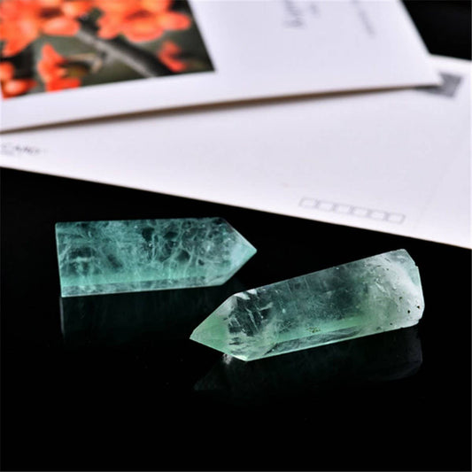 Green Fluorite Crystal Point Tower