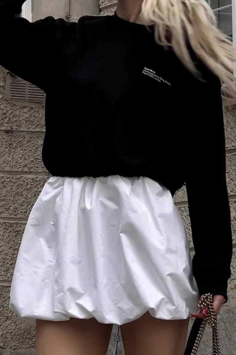 CWBSS0336_SOLID COLOR TEMPERAMENT SHORT TUTU SKIRT