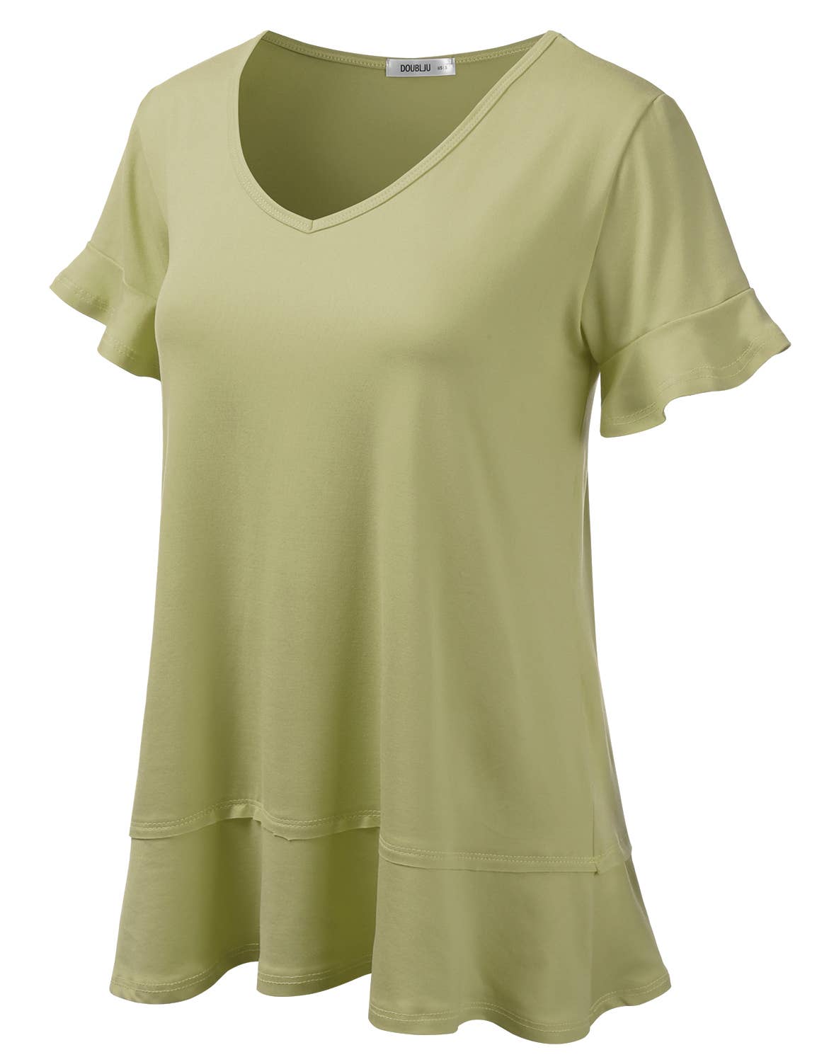 CWTTS681_Casual Tshirt V Neck Short Sleeve Loose blouse