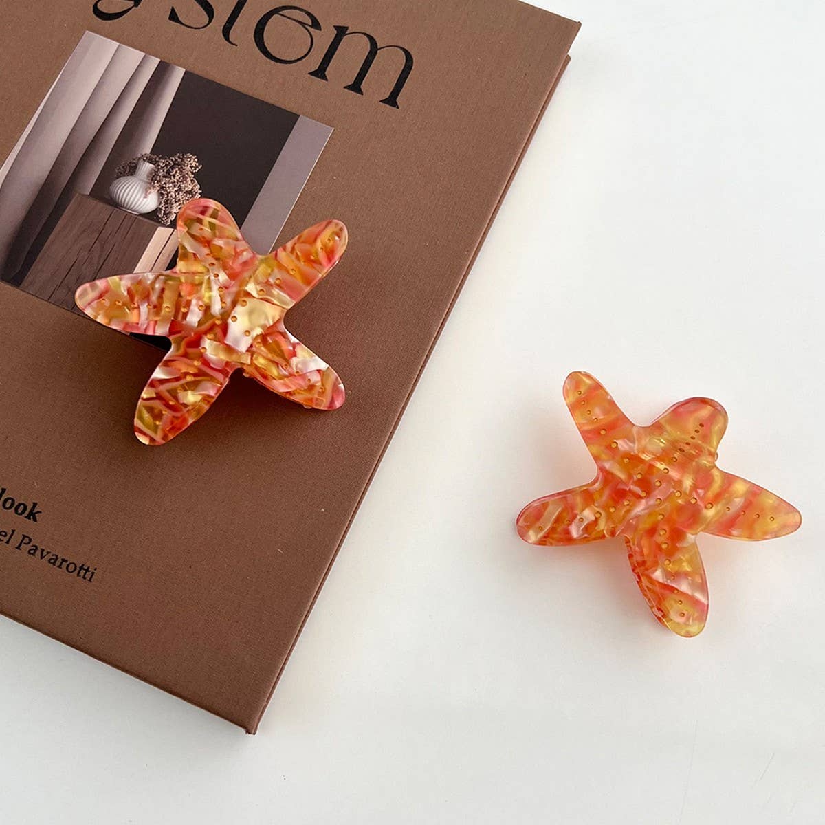Simple Starfish Acetate Ocean Hair Claw Clip_CWAHA5962