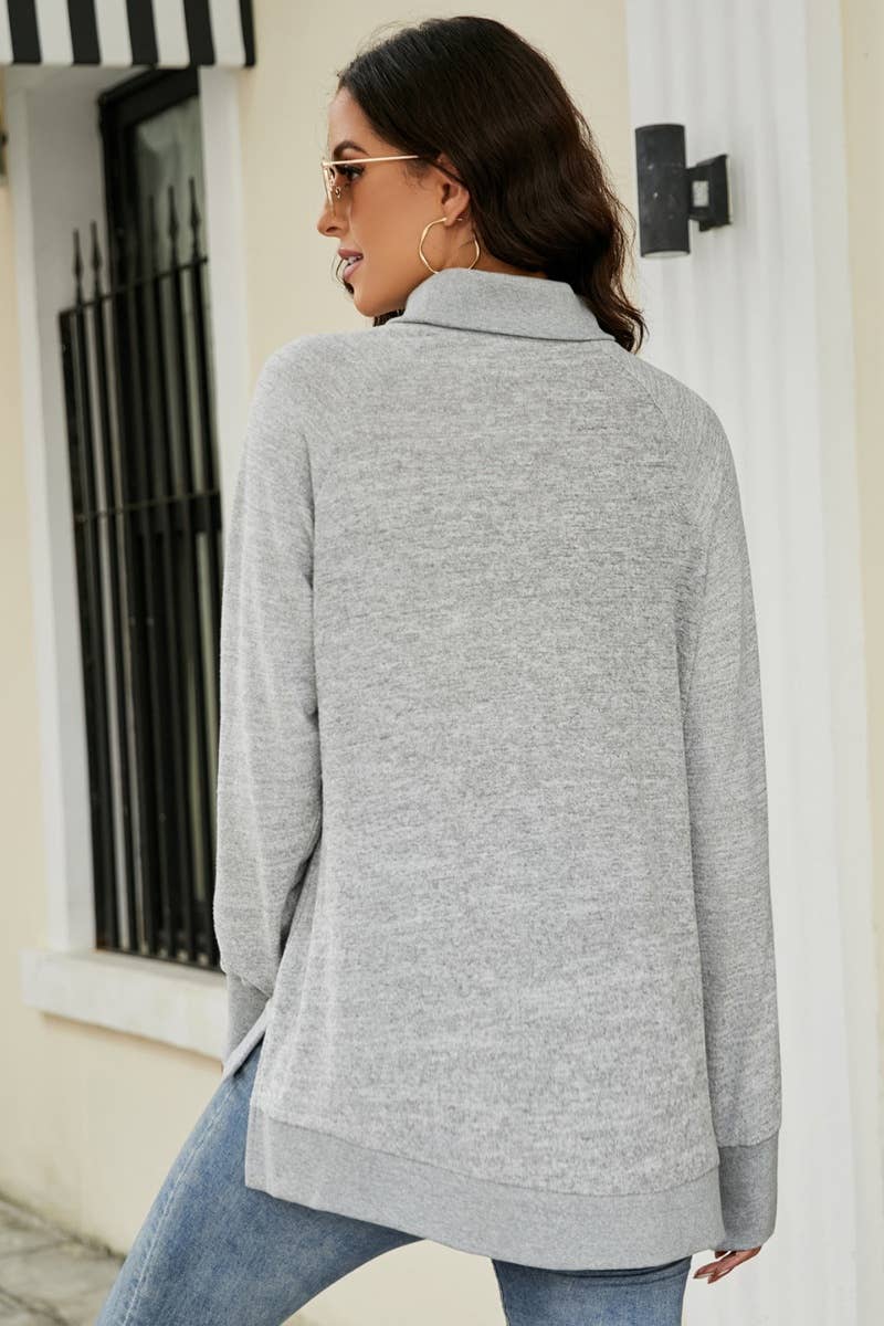 CWTBLL2857_LOOSE WINTER TOP WITH HIGH NECK LONG SLEEVES