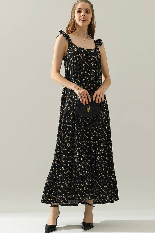 CWDMD772_RUFFLE DETAILED SLEEVELESS MAXI DRESS