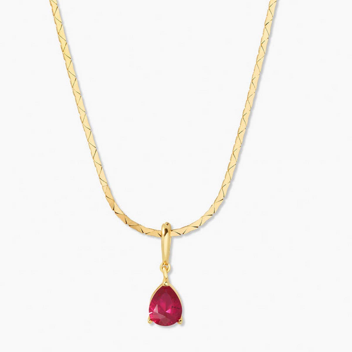 STAINLESS STEEL COLORED DROP ZIRCON NECKLACE_CWMM3921