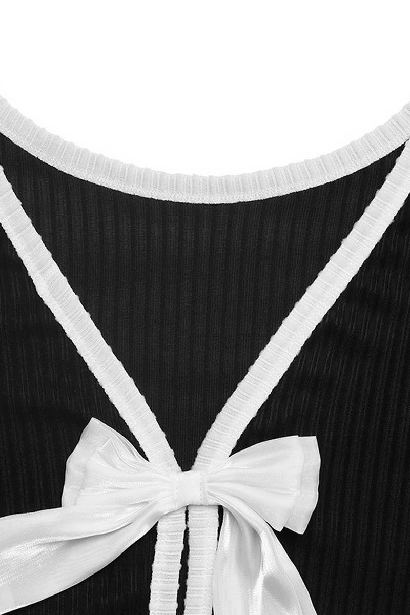 CWTBLL00748_SEXY OPEN-BACK BOW DESIGN LONG-SLEEVED T-SHIRT