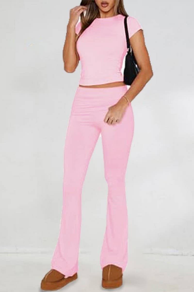 CWSTB0449_Round Neck Short Sleeve and Pants set