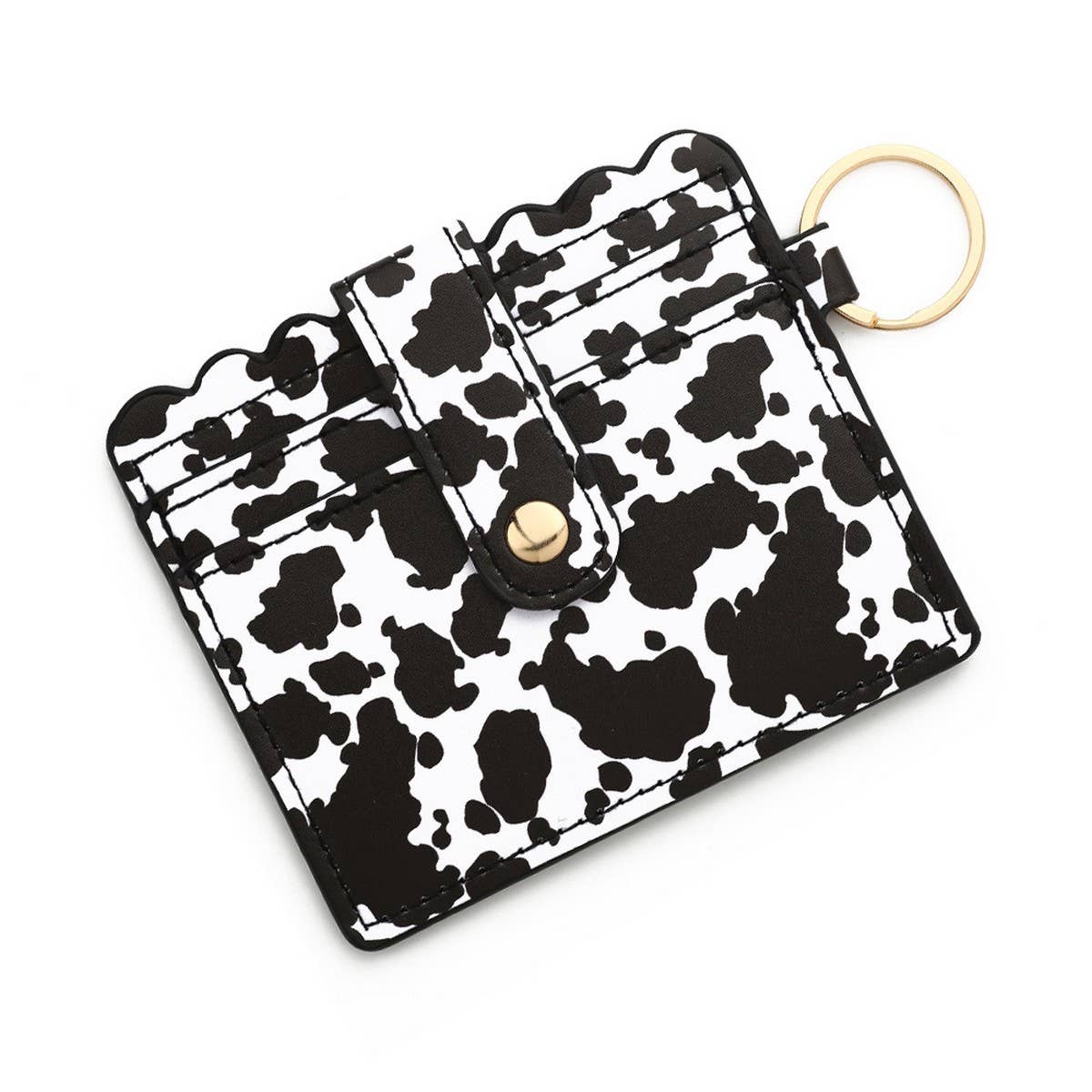 Leather Card Case with Keychain & Coin Compartment_CWAB4933