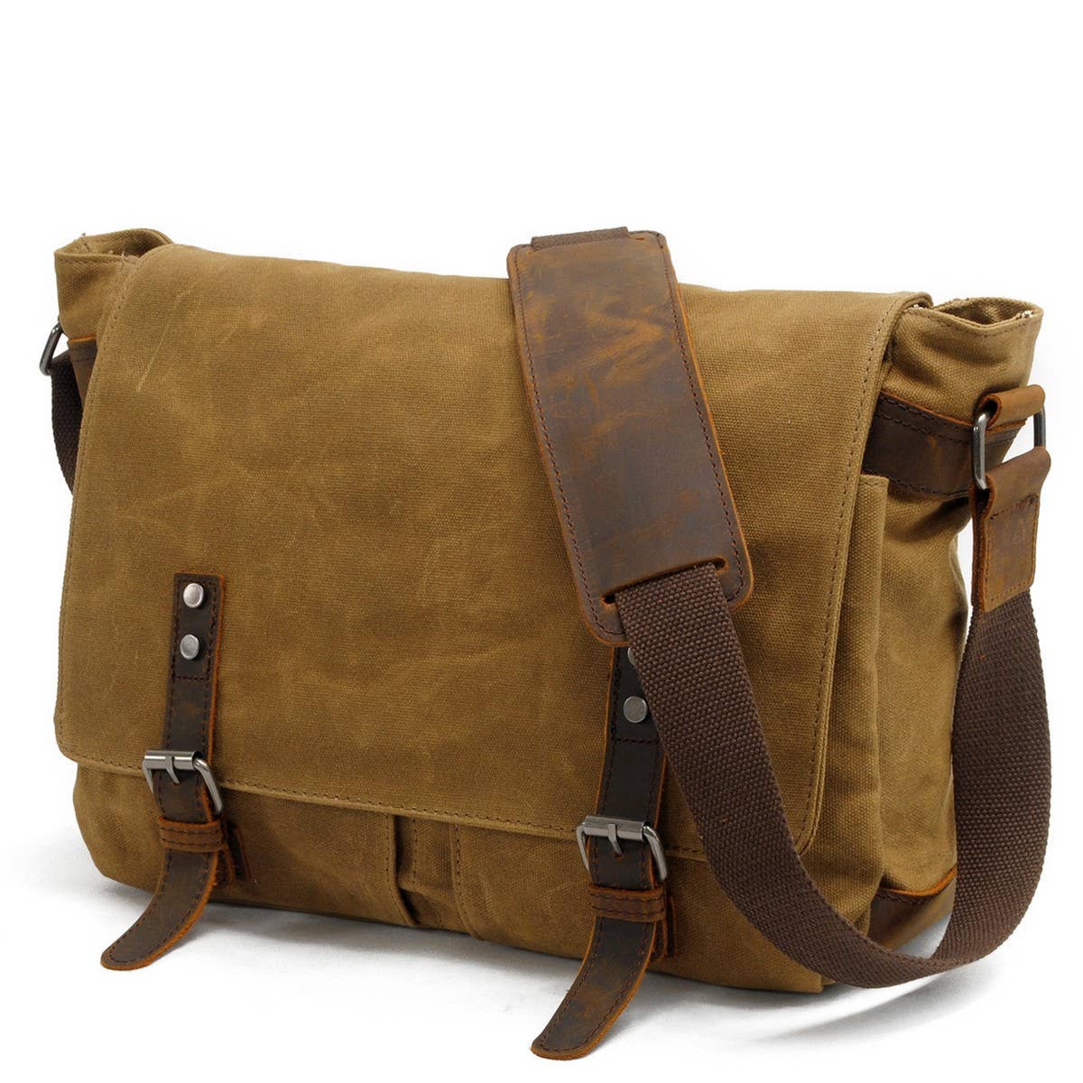 Men's Vintage Canvas Messenger Laptop Bag_CWAB5556