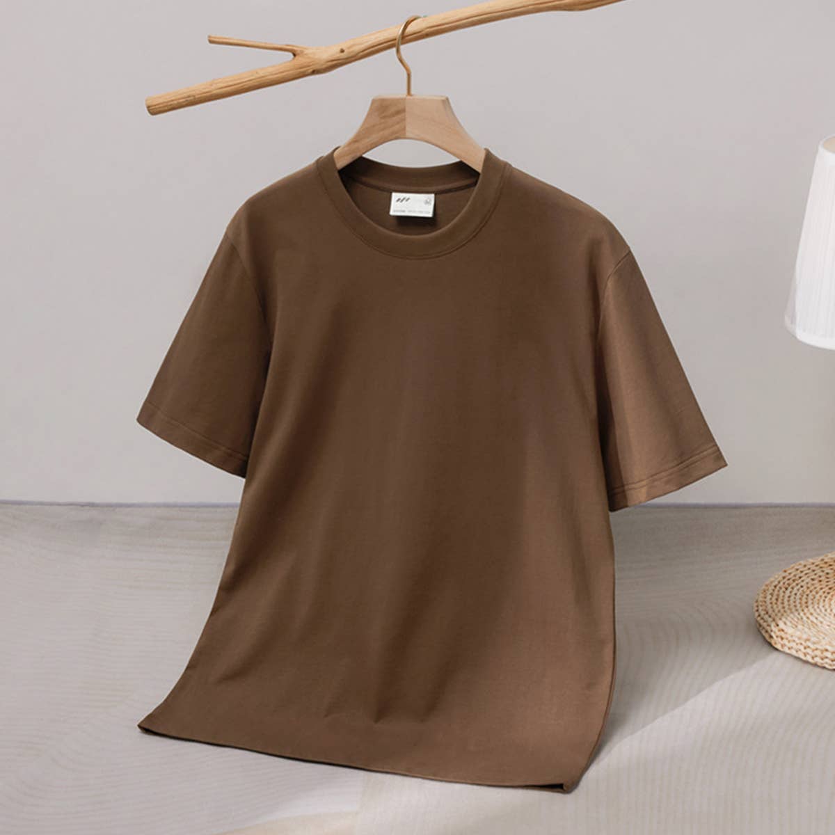 CWTTS0924_LOOSE ROUND NECK SOLID COLOR SHORT SLEEVE