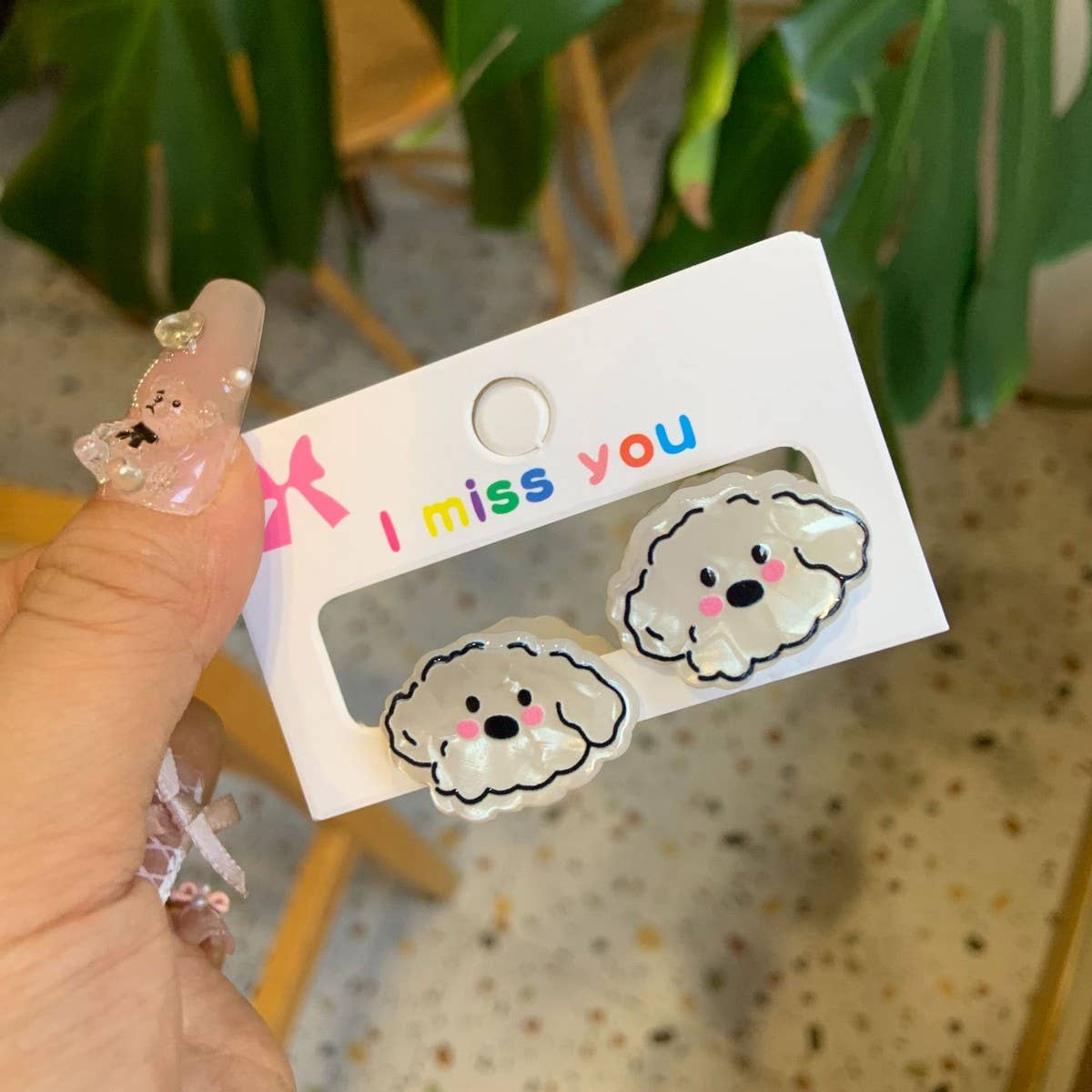 CWAHA4457_GIRL PUPPY BEAR CUTE CARTOON HAIRPIN