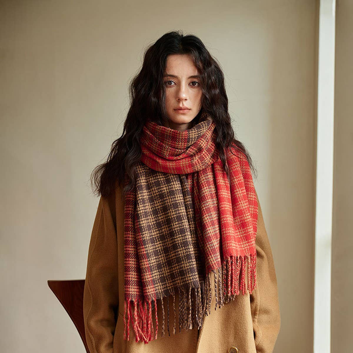 Vintage Plaid Scarf ? Soft Warm Winter Wrap