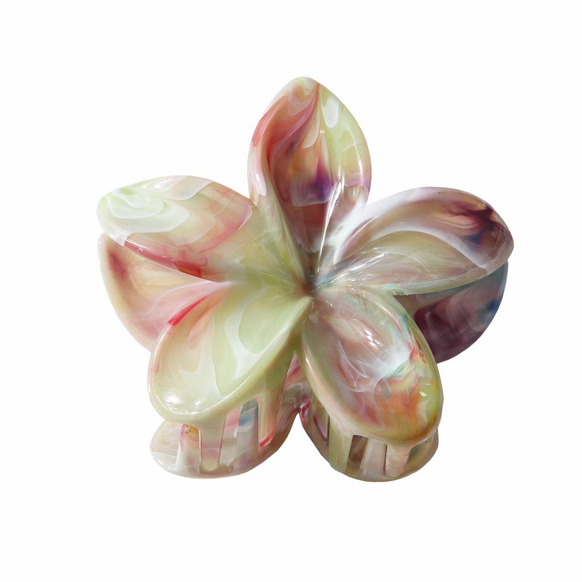 CWAHA07431_MARBLE FLOWER HAIR CLAW CLIP FOR WOMEN UPDO