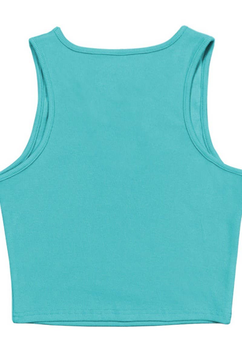CWTTK0818_SOLID COLOR HOLLOW SLIM SHORT CAMISOLE