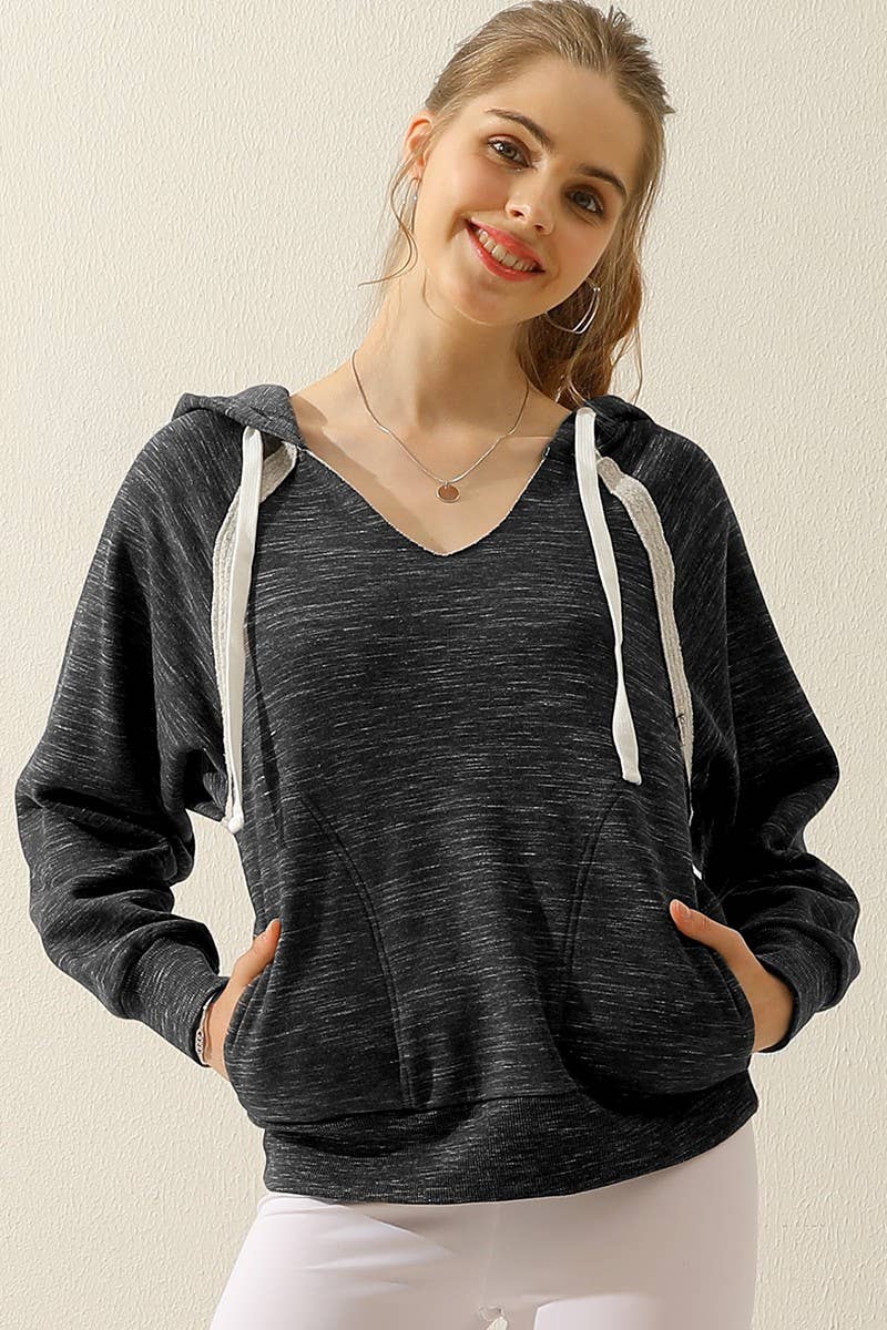 CWOHOL411_HOODIE SWEATSHIRT DRAWSTRING WITH FRONT POCKETS