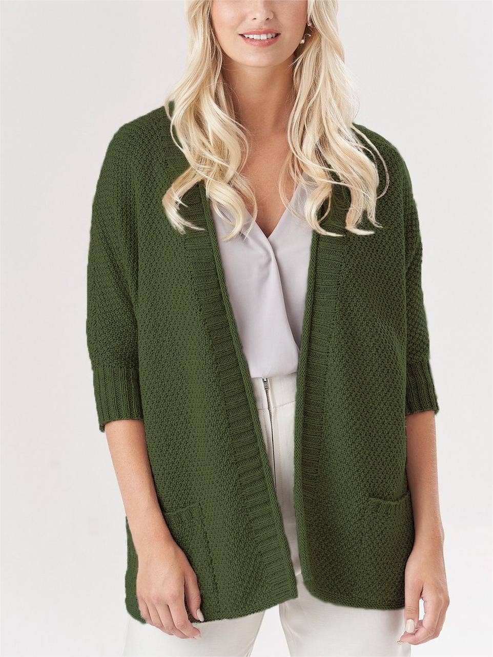 COMMUTER OL LARGE SIZE LOOSE KNIT CARDIGAN