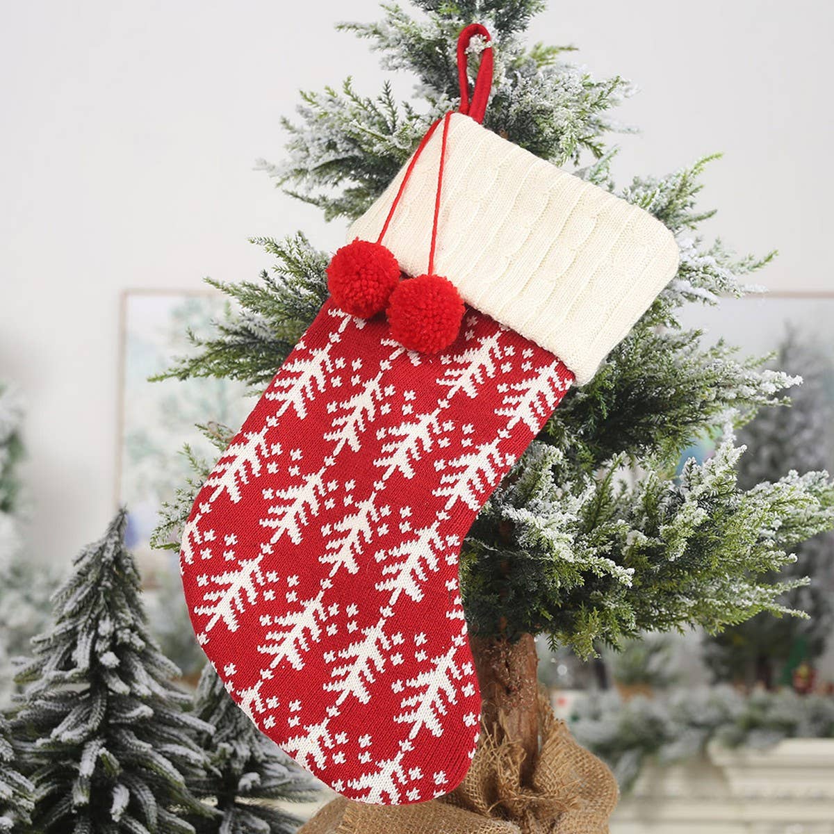 CHRISTMAS DECORATIONS WITH VARIOUS CHRISTMAS SOCKS