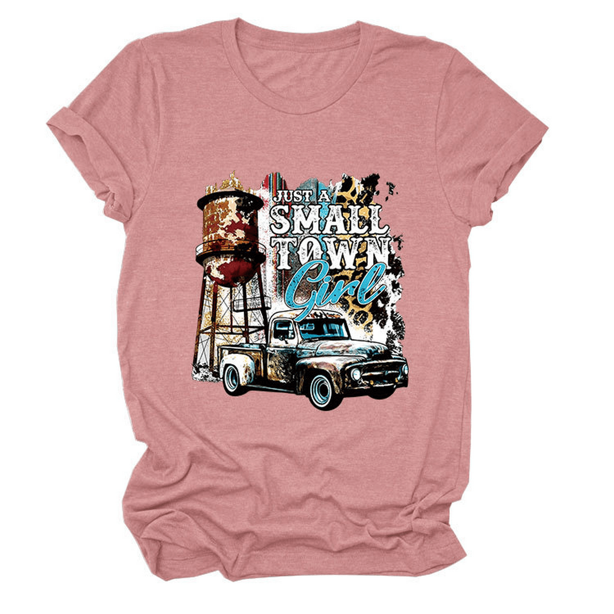 Just a Small Town Girl Print T-Shirt – Loose Fit_CWTTS1525