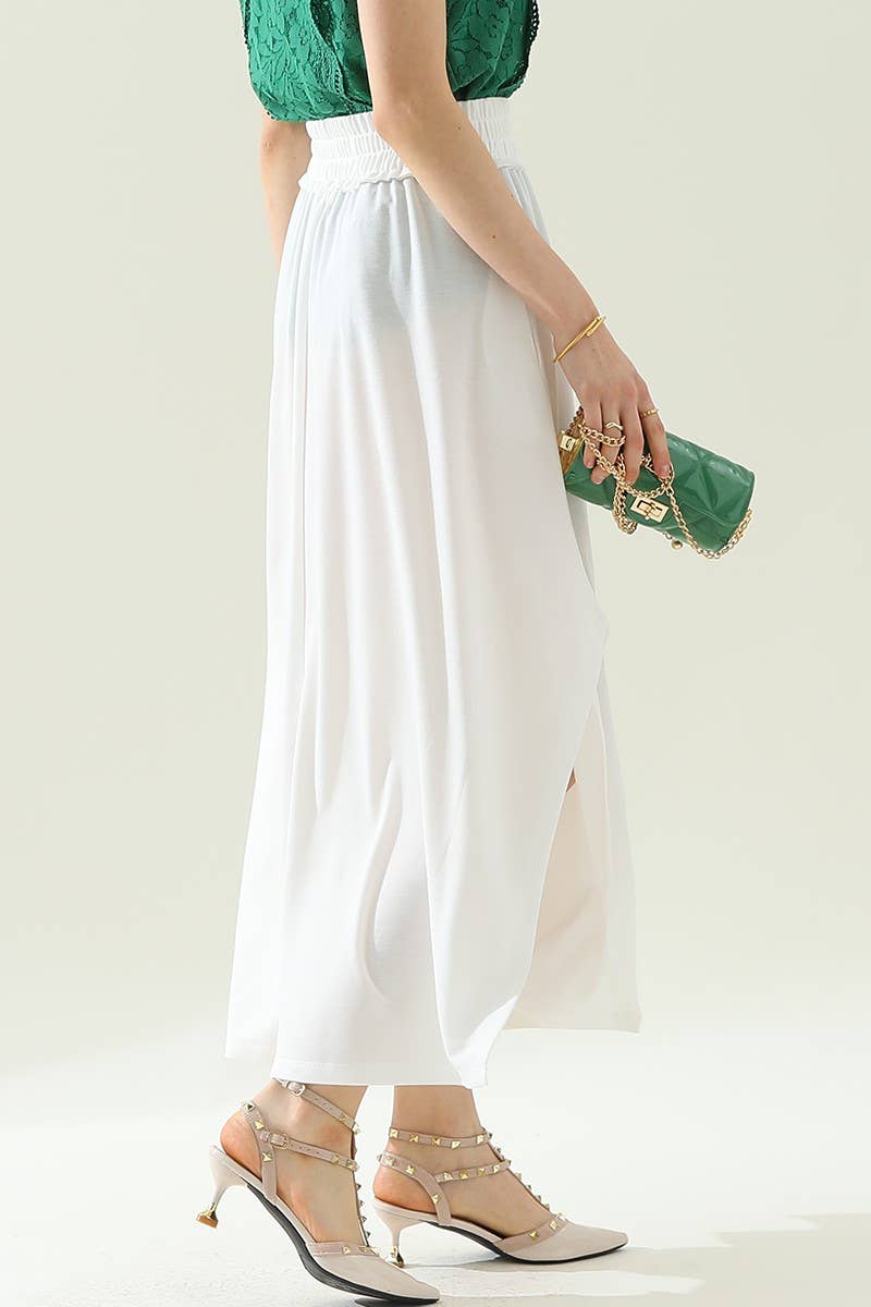 CWBLS133-S_BANDED SMOCKING WAIST MAXI SKIRT WITH POCKET