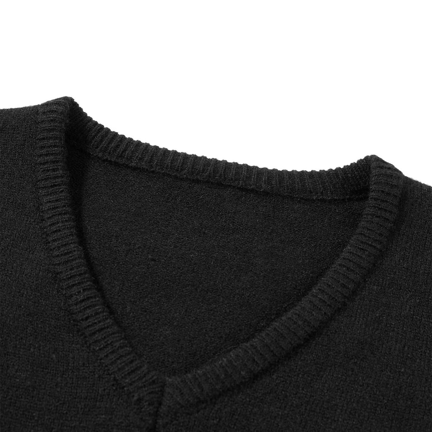 COMFORTABLE SOLID COLOR CASUAL V-NECK SWEATER