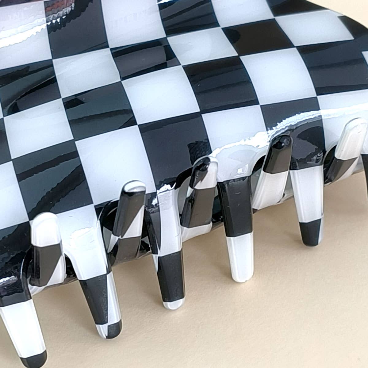 3.23"CHECKERED HAIR CLAW CLIP_CWAHA0313