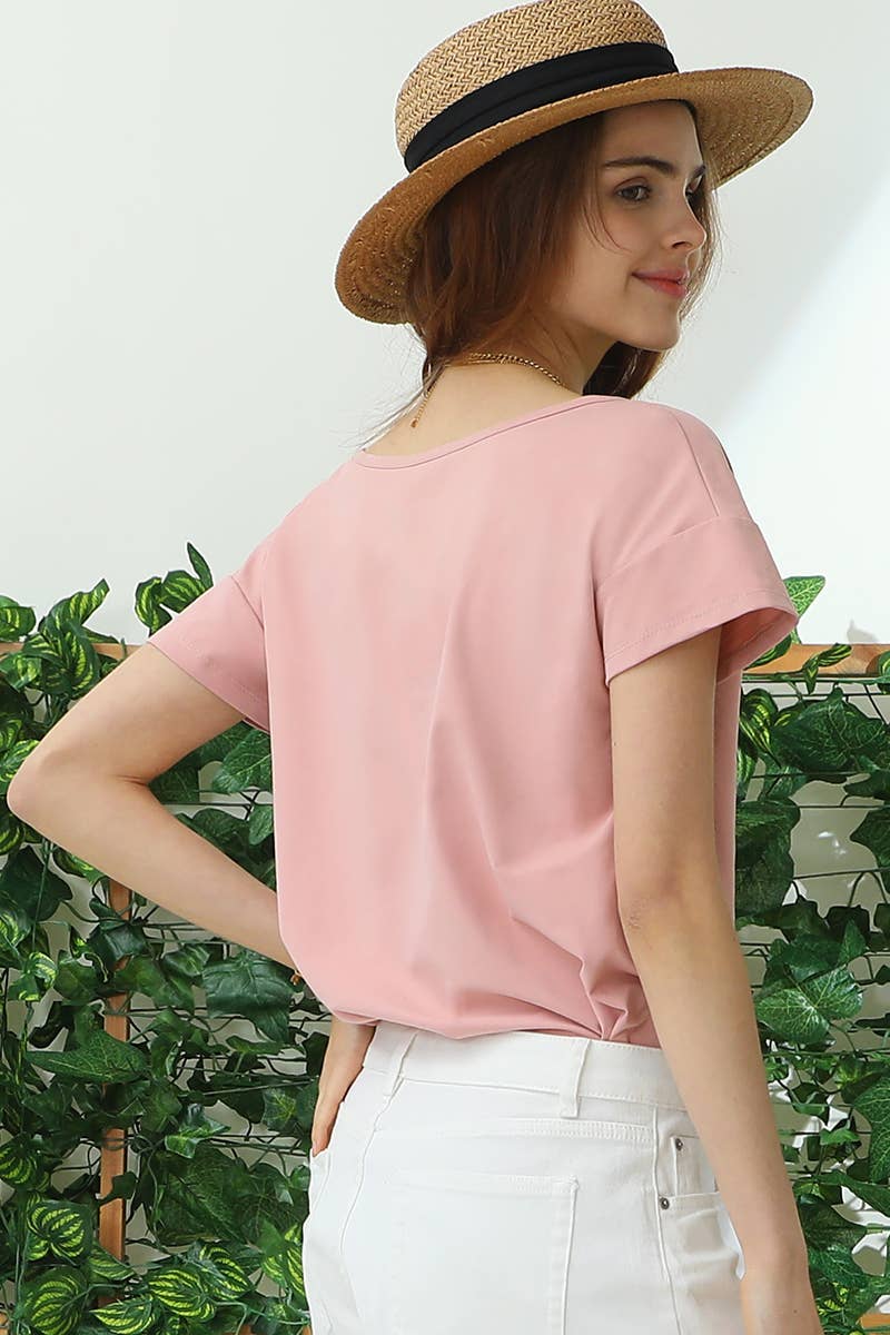 CWTTS701_ROUND NECK SHORT SLEEVE T SHIRT TUNIC TOP