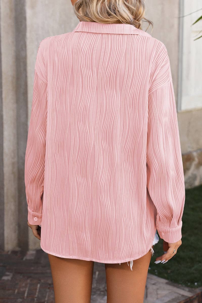 CWTSTL2190_STYLISH WAVY TEXTURED LONG SLEEVE SHIRT TOP