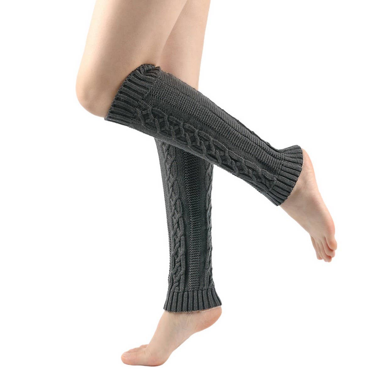 CWMS02675_CHUNKY LEG WARMERS WOMEN SLOUCHY CABLE SOCKS