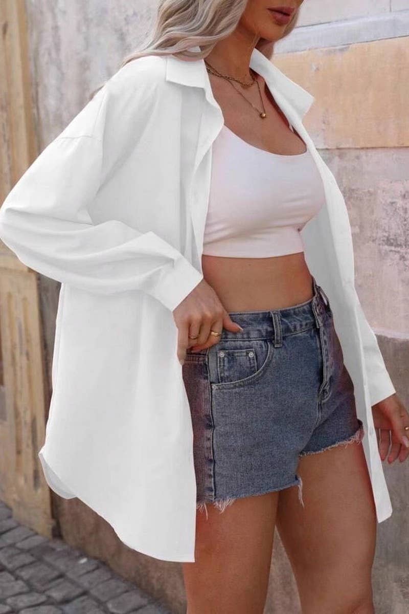 CWTBLL3877_FOUR SEASONS FASHION LOOSE LONG SLEEVE CARDIGAN