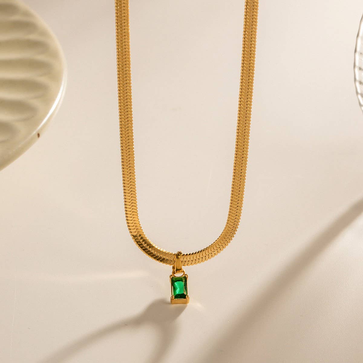 2024 RECTANGULAR PENDANT SNAKE CHAIN NECKLACE_CWAJE1432