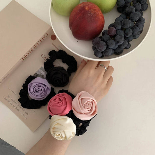 SATIN THREE-DIMENSIONAL GENTLE ROSE HAIRBAND