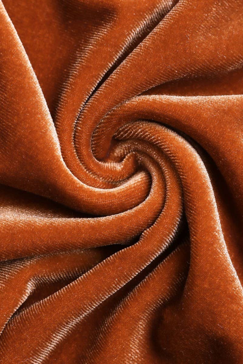 CWTBLL2038_TEMPERAMENT RETRO VELVET LAPEL SHIRT TOP