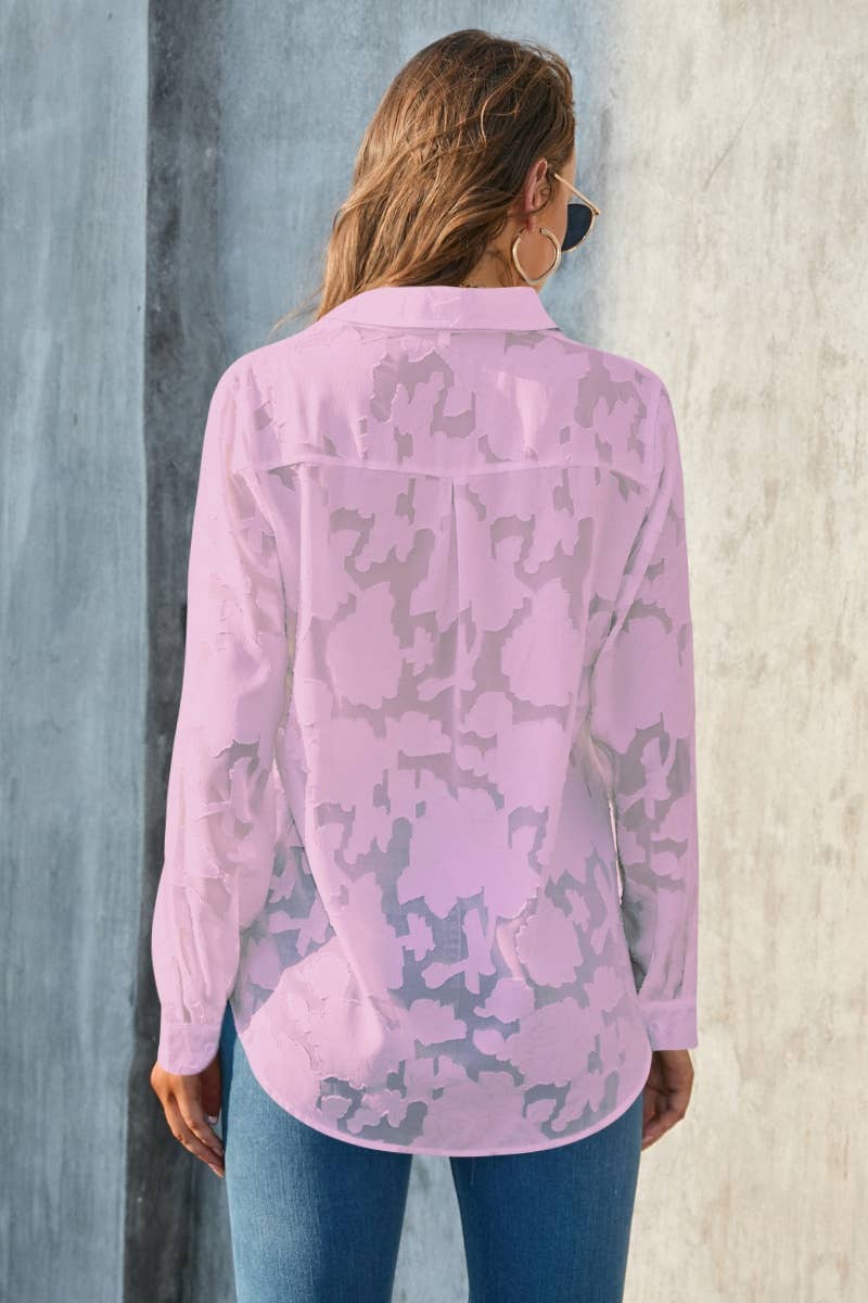 CWTSTL2123_SEXY CASUAL SEE-THROUGH LONG SLEEVE SHIRT TOP