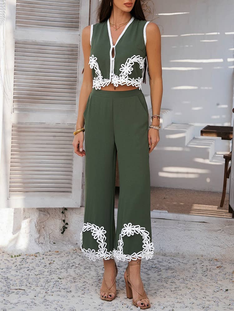 Casual Pomician trousers waistcoat two-piece set