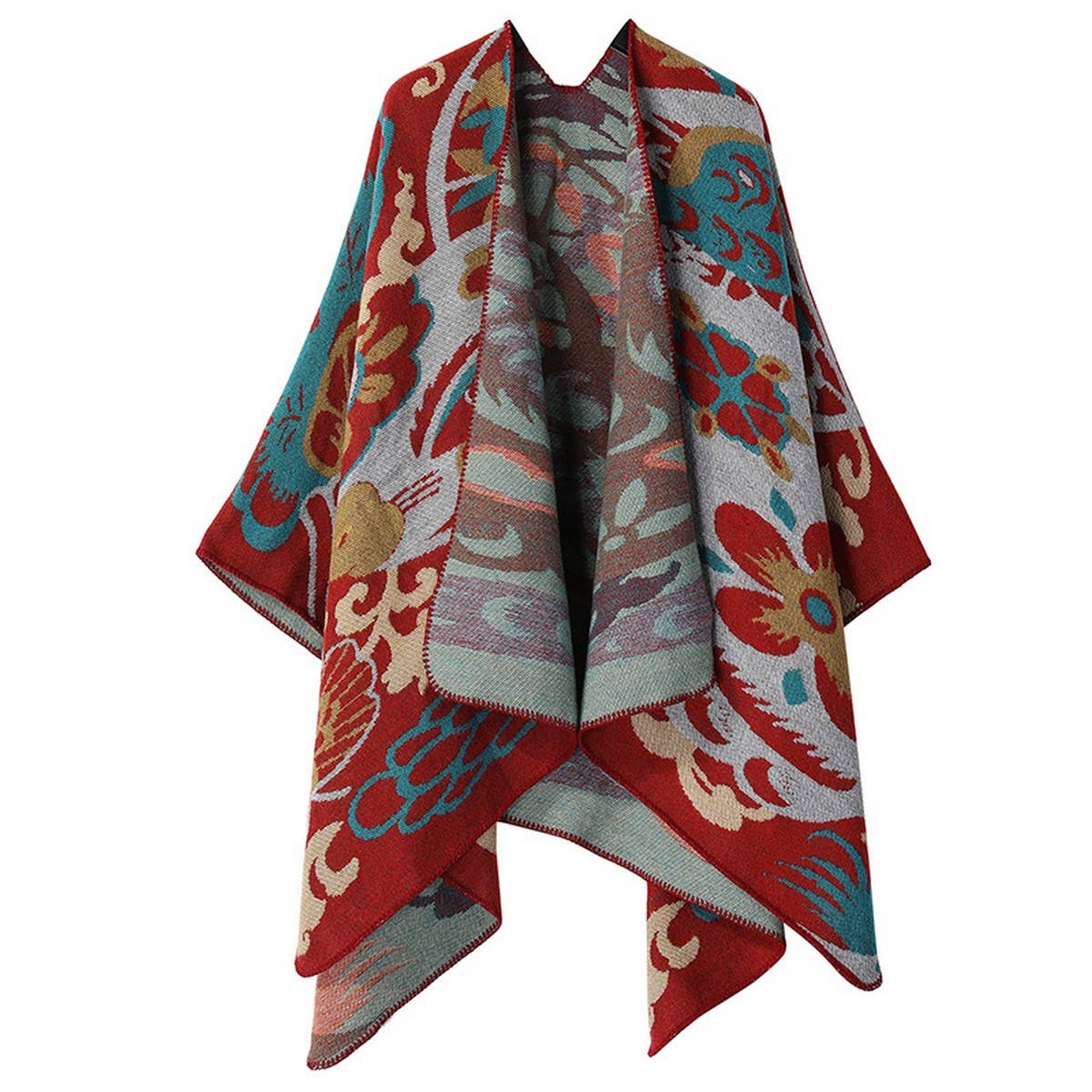 THICKENED CASHMERE SHAWL AND LONG CAPE