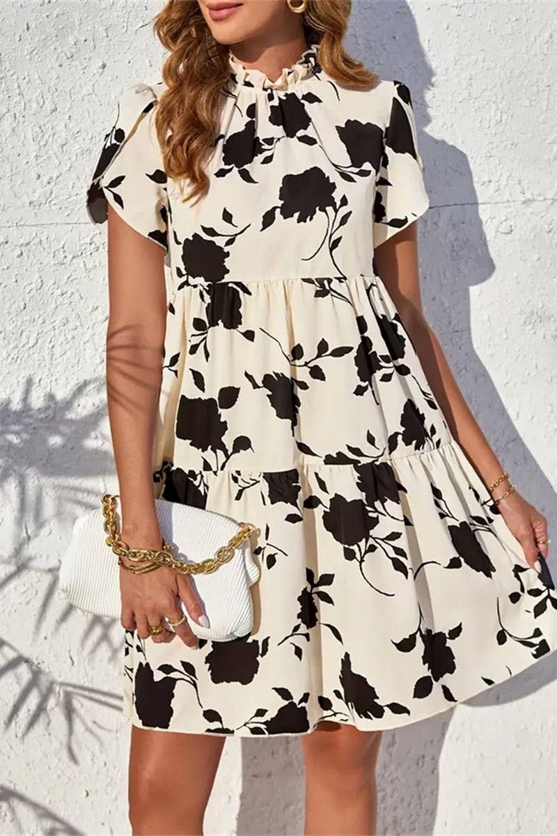 CWDSD3742_DOLL COLLAR WOODEN EAR RUFFLED DRESS