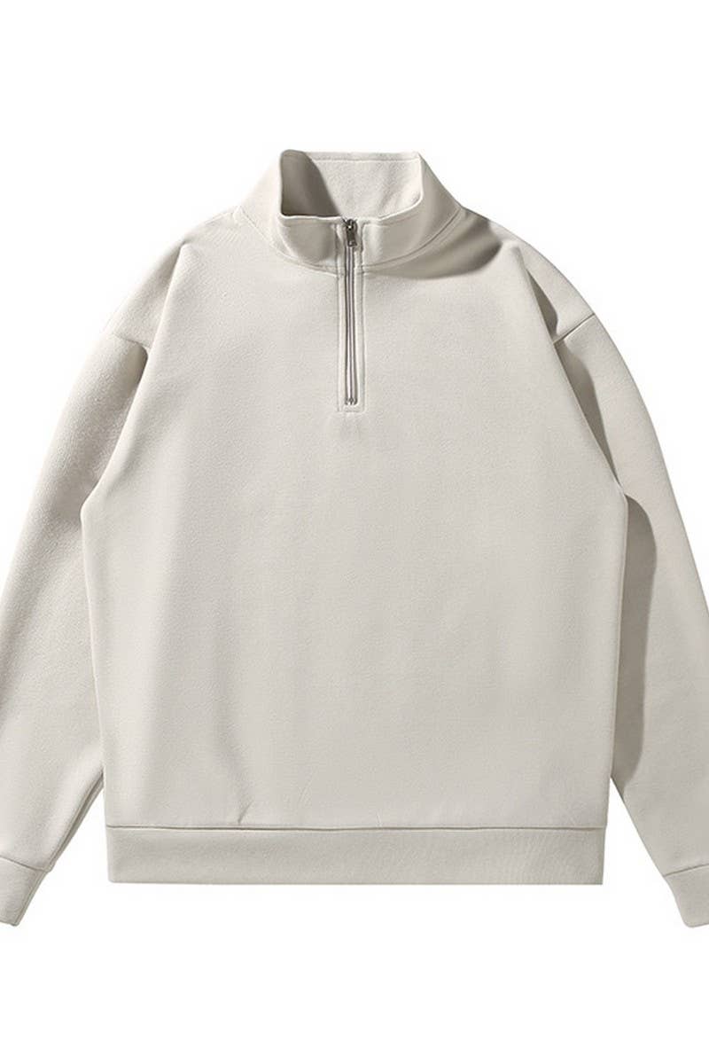 CWTBLL4170_LOOSE-FITTING TURTLENECK HALF-ZIP SWEATSHIRT