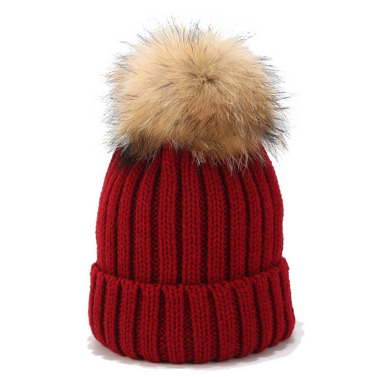 OUTDOOR WARM WOOL BALL KNITTED HAT_CWAH1577