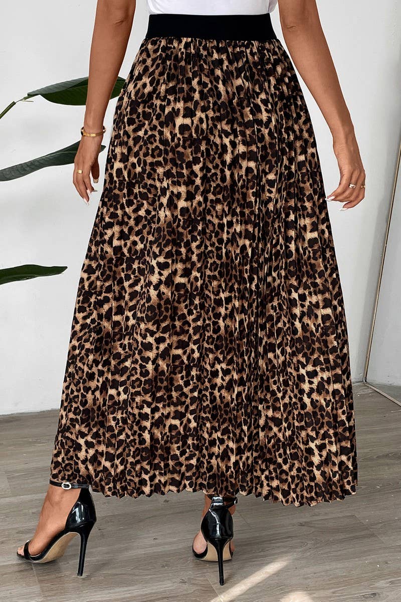 CWBMS0282_AUTUMN AND WINTER LEOPARD PRINT PLEATED SKIRT