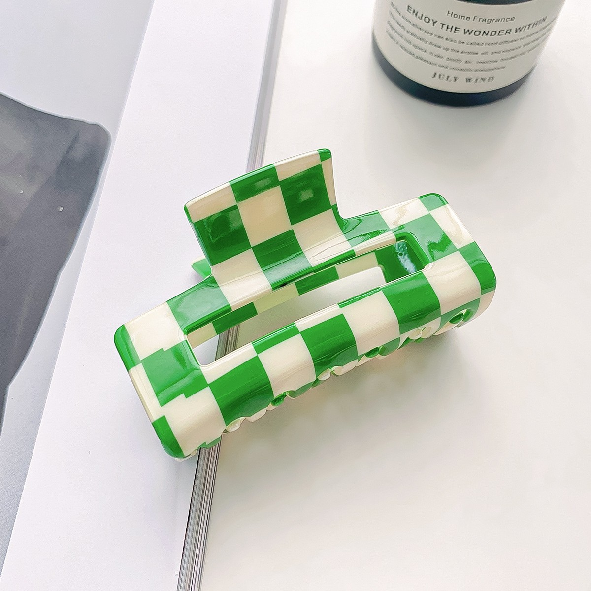 Checkerboard Hair Claw ??Candy Color Acetate Look_CWAHA0395