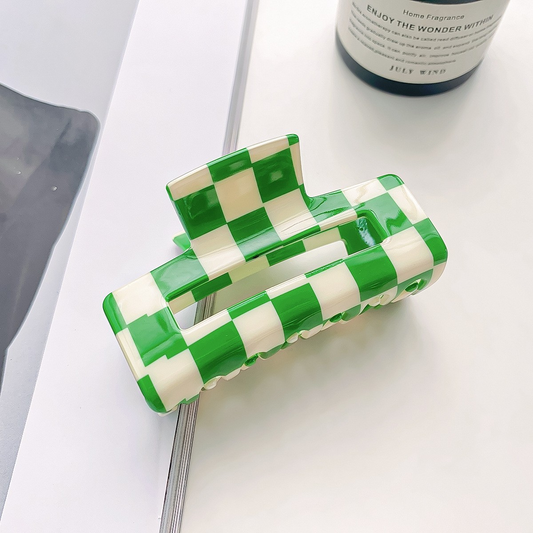 Checkerboard Hair Claw ??Candy Color Acetate Look_CWAHA0395