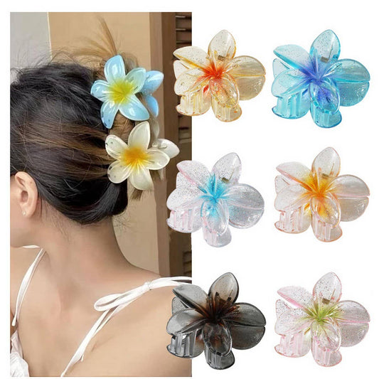 Holiday Large Glitter Egg Flower Hair Claw Clip